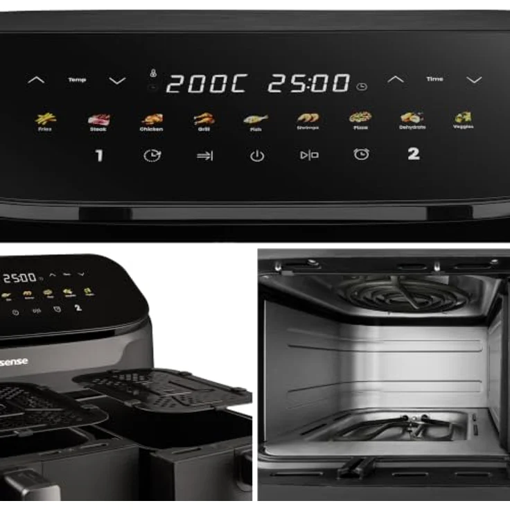 Hisense HAF2700DHA, Air Fryer Fritteuse mit 2700 W und 11 l, Schwarz – Bild 16