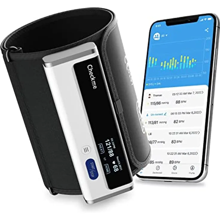 CheckMe Bluetooth-Blutdruckmessgeräte, Blutdruckmessgeräte für den Heimgebrauch mit Multi-User-Management, kostenlose APP für Andriod und iOS
