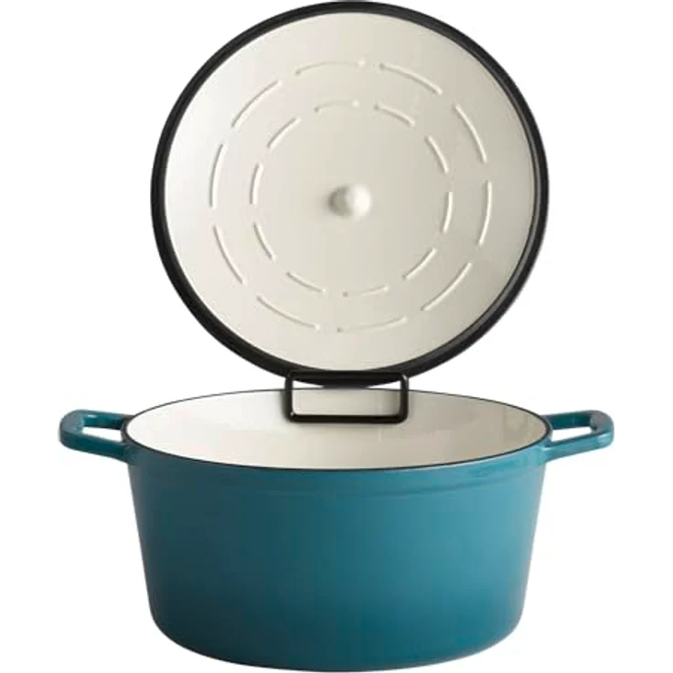 APS 88315 Gusseisen Kochtopf "5 STARS", induktionsgeeignet, ofenfest, inkl. Deckelhalter, Ø 28 cm, 6 Liter, anthrazit – Bild 2