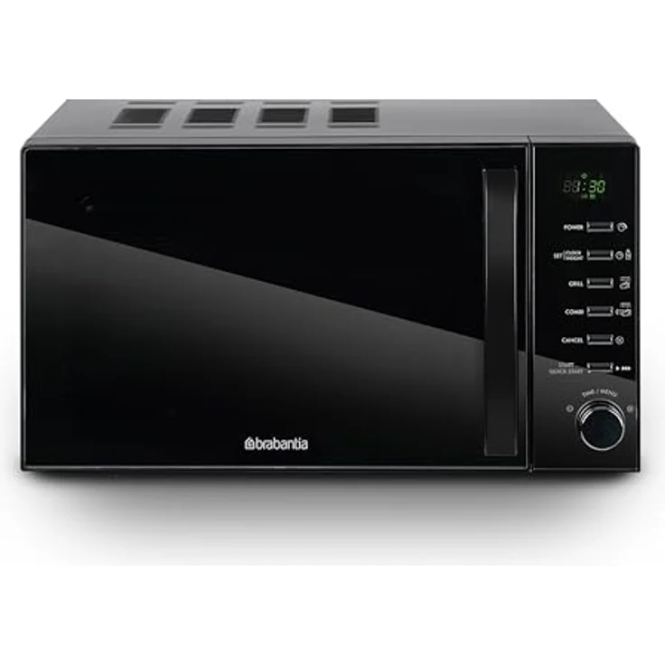 Brabantia BBEK1145DG Mikrowelle mit Grillfunktion, 20 Liter, 700 W, 13 automatische Programme, digitaler Timer, schwarz – Bild 1