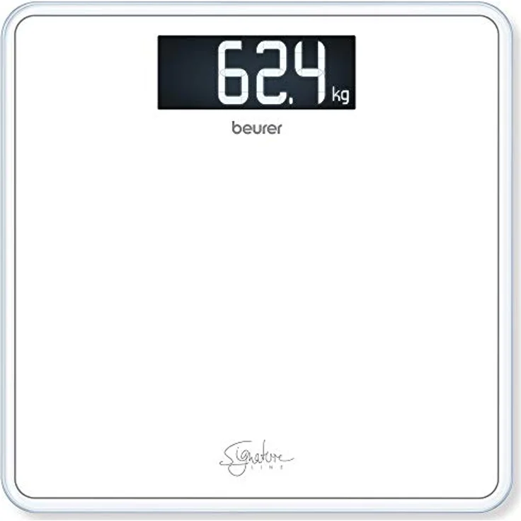 Beurer GS 400 white Signature Line Glas, Personenwaage, mit großer Trittfläche aus super weißem Sicherheitsglas, stylischer Schwarz, Display im XL, Format und Tragkraft bis 200 kg – Bild 6