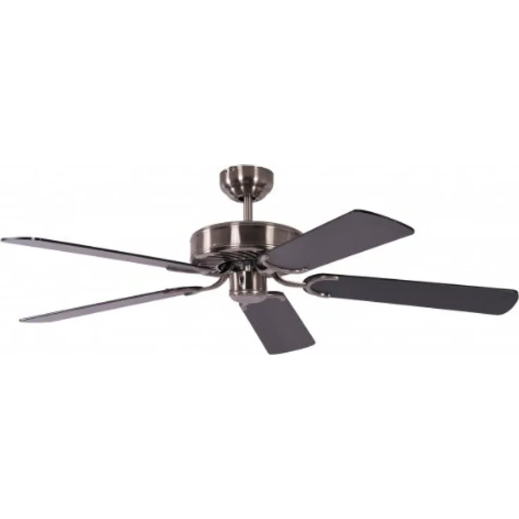 Deckenventilator ohne Beleuchtung Potkuri, Gehäuse gealtertes Silber, Wendeflügel Mahagoni oder Mahagoni mit Rattaneinlage , 132 cm, für Räume bis zu 25m² – Bild 5