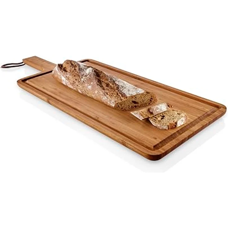 Eva Solo Nordic Kitchen Schneidebrett 44 x 22 cm, FSC-zertifiziertes Bambus mit Saftrillen zur Vermeidung von Flüssigkeitsauslauf, dunkles Aussehen – Bild 4