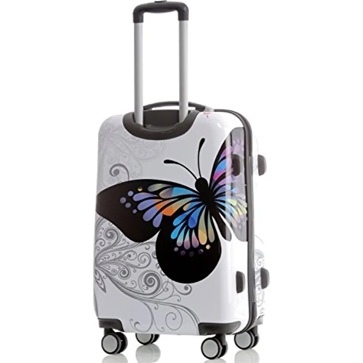 BEIBYE Butterfly 2060, 4-tlg. TSA-Reisekoffer Set, robustes Hartschalen-Kofferset mit Handgepäck und Beautycase, 360° drehbare Rollen, Schwarz – Bild 3