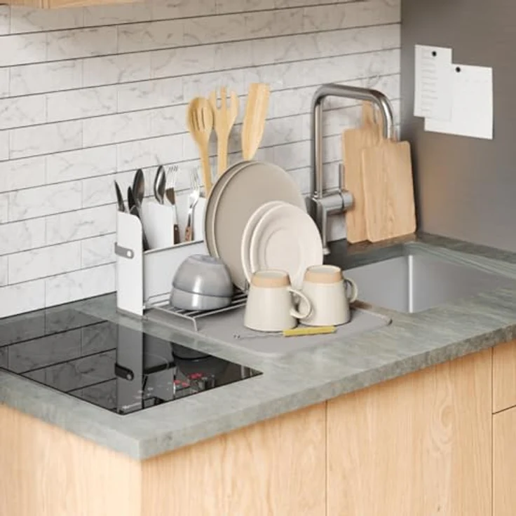 Umbra Trockenständer Sling, platzsparendes Abtropfgestell in Weiß/Grau – Bild 5