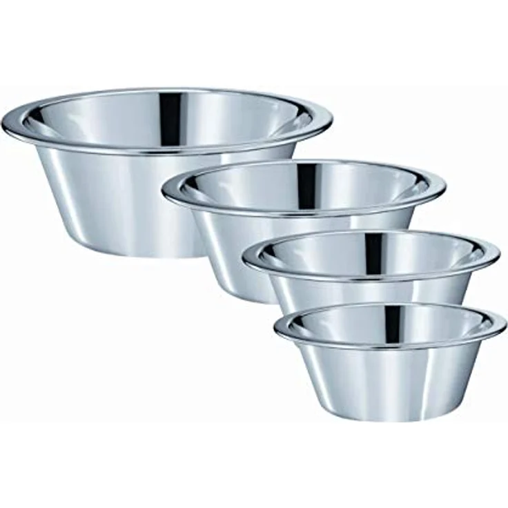 RÖSLE Schüssel konisch, Edelstahlschüssel 40 cm, Gastronomiegröße, Großmengen, spülmaschinengeeignet, Silberfarben – Bild 2