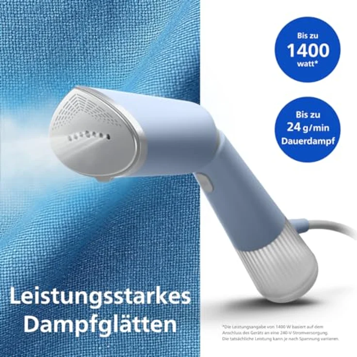 Philips Dampfglätter 5000-Serie - aktiv beheizte Dampfplatte, vertikal und horizontal, himmelblau – Bild 4