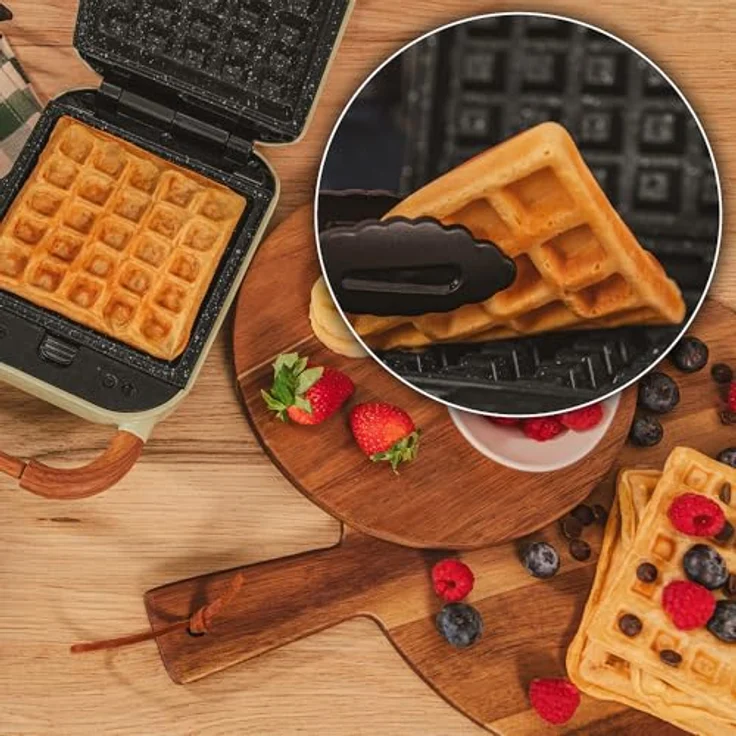 Cecotec 4-in-1-Sandwichmaker Rock'nToast Retro One, 700 W, Gelb, Edelstahlgehäuse – Bild 5