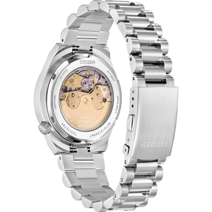 Citizen NJ0200-50M Tsuyosa Herrenuhr, Automatikwerk mit blauem Zifferblatt, Edelstahlgehäuse 37 mm, 5 ATM wasserdicht – Bild 4
