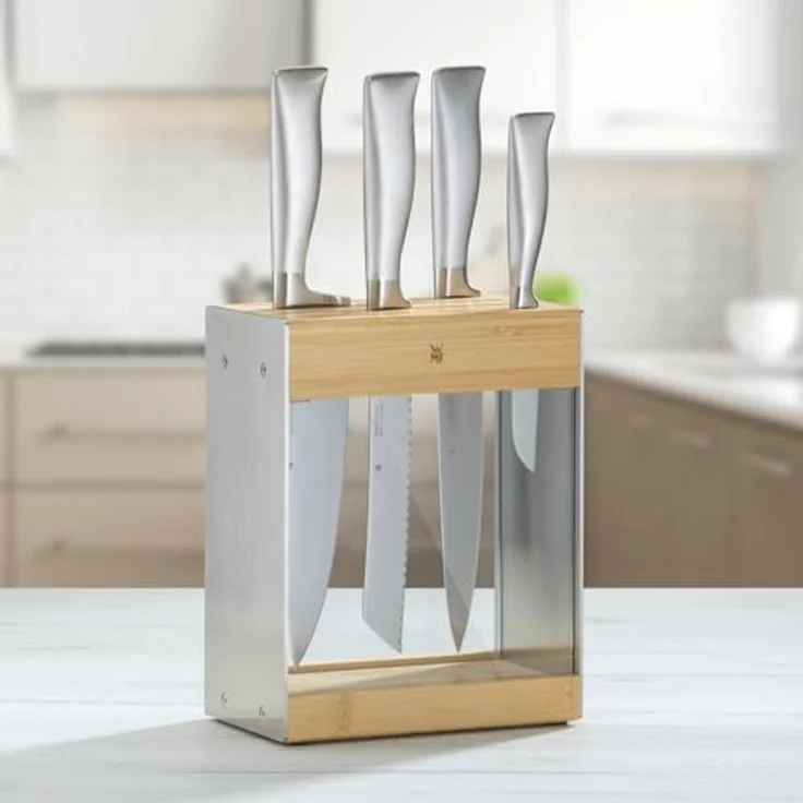 WMF Messerblock Transparent unbestückt leer ohne Messer Flextec, Bambus, hell, kompaktes Design, platzsparend – Bild 2