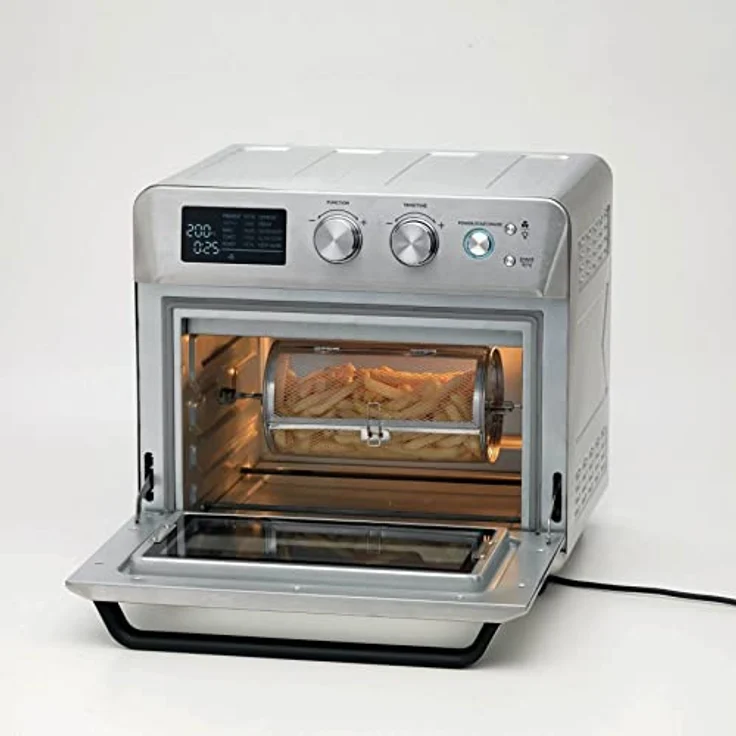 Ariete 4629 Airy Fryer Oven Digital SS, Luftfriteuse, Elektroofen, Fassungsvermögen 25 l, 1700 W, für Pizza 30 cm, LED-Display, Temperatur max. 230 °C, Silber – Bild 3