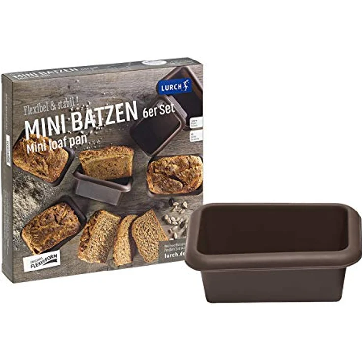 Lurch FlexiForm Mini Batzen Brotbackformen, 6er Set, Silikon, Braun, 9.1 x 5.6 x 3.9 cm – Bild 7