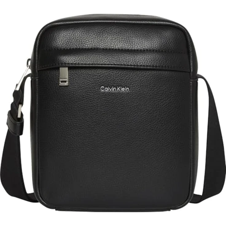 Calvin Klein Raised Umhängetasche, 19 cm x 8 cm x 22 cm, schwarz, 100% Polyurethan – Bild 1