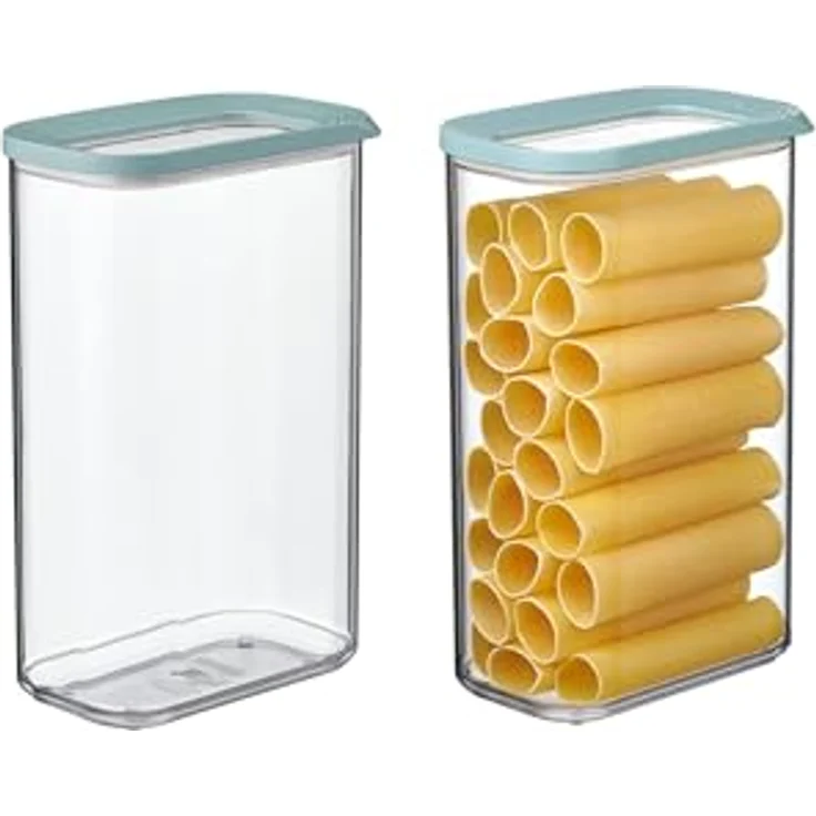 Mepal 2-teiliges Set Vorratsdosen mit Deckel, rechteckige, luftdichte Lebensmittelbehälter, 2 x 2000 ml, Nordic Green – Bild 1