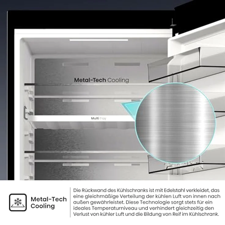 HISENSE RB5P410SAFC Kühlgefrierkombination, 413 l, Energieeffizienzklasse C, 2030 mm hoch, Schwarz – Bild 9