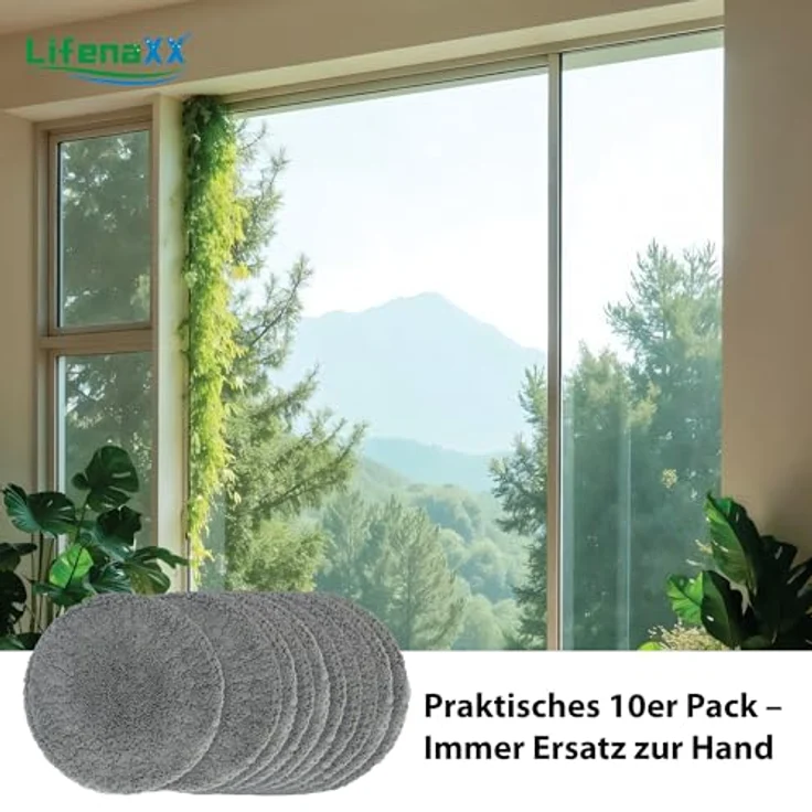 Lifenaxx LX-055 Ersatzpads, 10 Stück Mikrofaser-Reinigungspads mit hoher Schmutzaufnahme, langlebig & passgenau – Bild 9