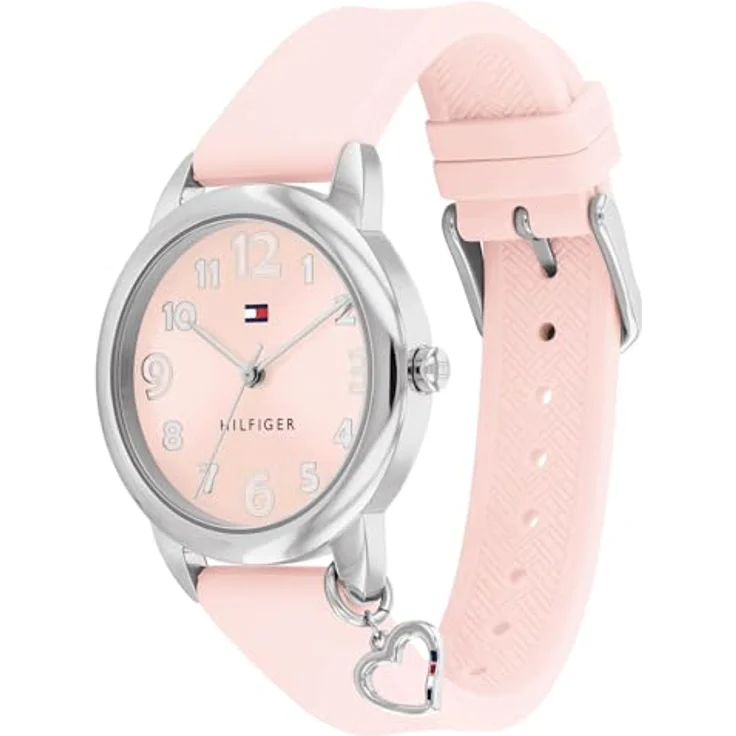 Tommy Hilfiger Unisex-Erwachsene Analog Quarz Uhr mit Silikon Armband 1720044, Edelstahlgehäuse, Pinkes Zifferblatt und Armband – Bild 2
