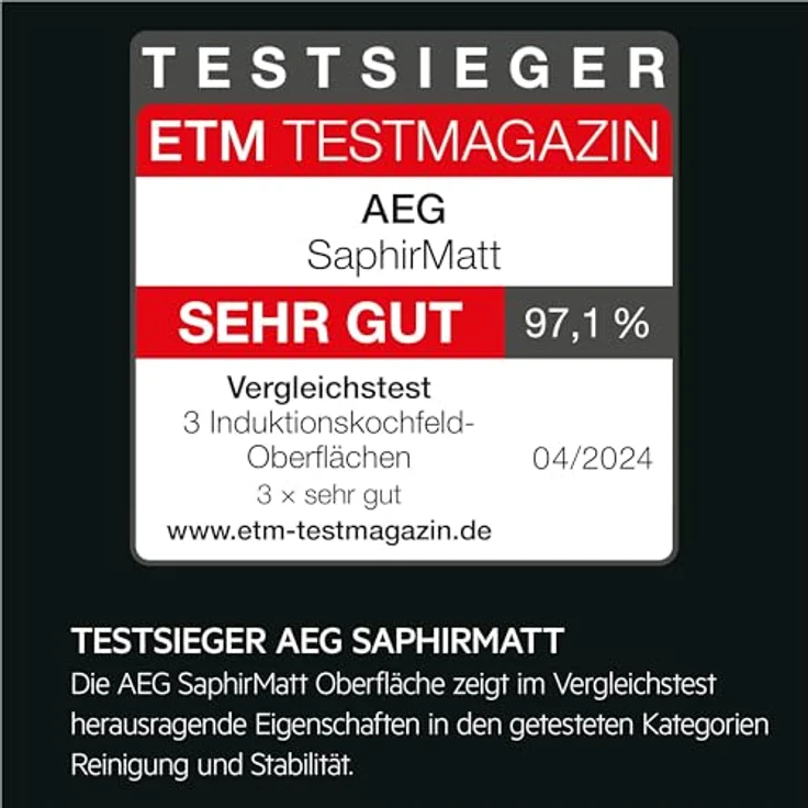 AEG TH84CB0BSZ, autarkes 83 cm Induktions Kochfeld mit 4 Zonen und integriertem Dunstabzug – Bild 16
