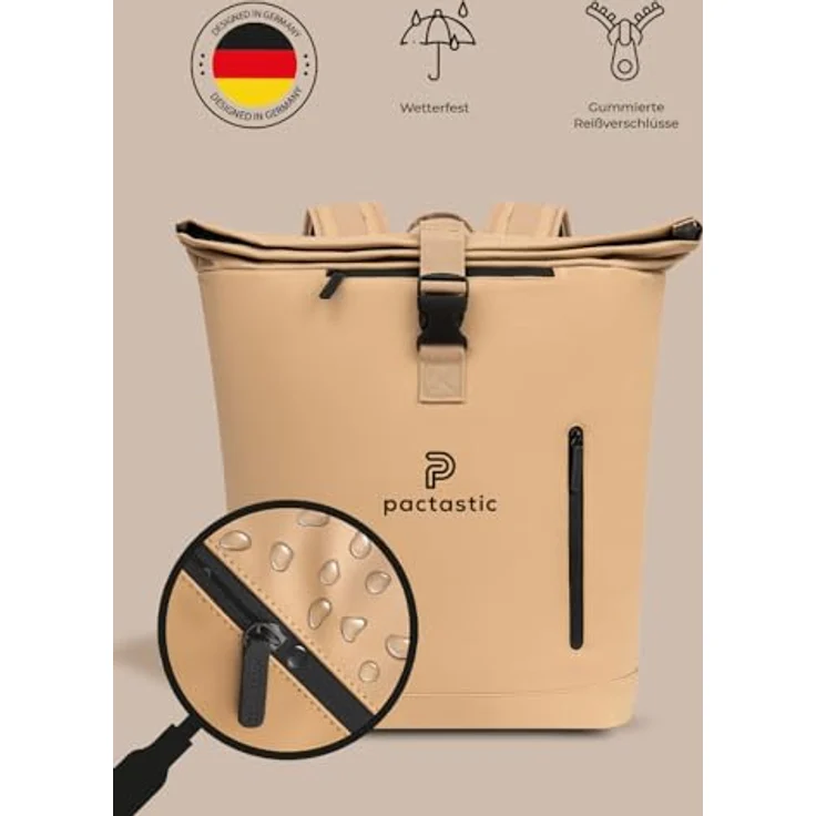 Pactastic Urban Collection Rucksack 45 cm Laptopfach beige – Bild 7