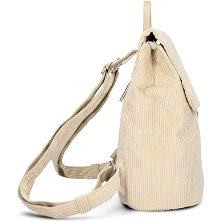 Zwei Mademoiselle.M City Rucksack, 29 cm, beige, 100% Polyurethan, kompakte Größe 24 cm x 13 cm – Bild 4