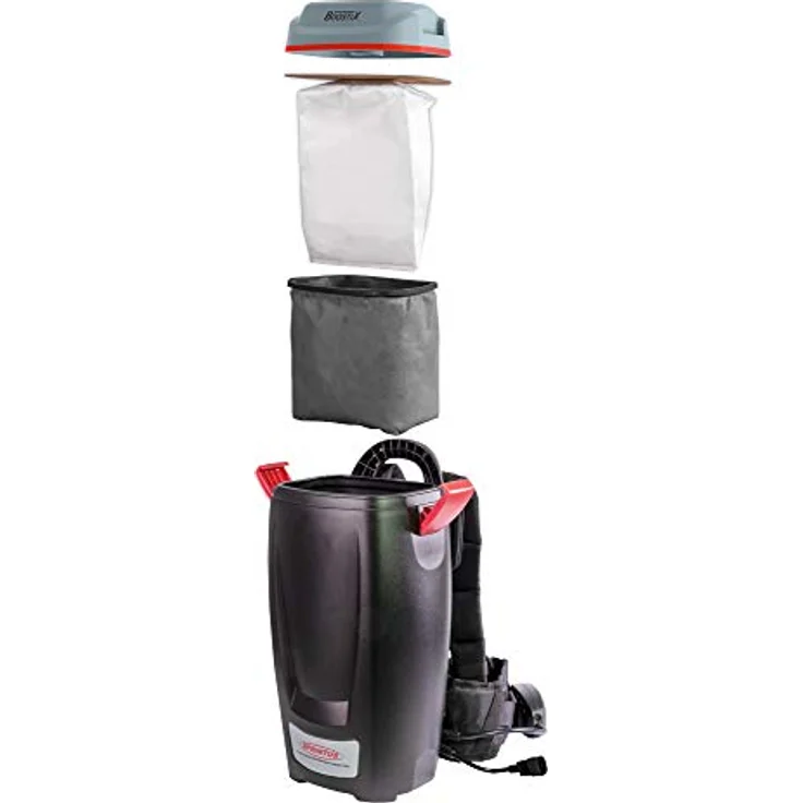 Sprintus 119001 Rucksacksauger, Schwarz/Rot/Grau, 890 W, 6 liters - Ideal für Treppenhäuser und öffentliche Verkehrsmittel – Bild 2