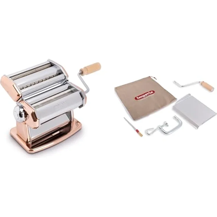 Imperia IPASTA Gourmet Linie, Nudelmaschine aus Edelstahl für raue Pasta, 100% Made in Italy, Kupfer