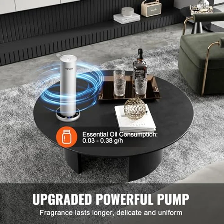 VEVOR Duftluftmaschine für Zuhause, 120 ml Bluetooth Smart Kaltluftdiffusor, 93,4 m² wasserloser Duftluftdiffusor für ätherische Öle, bodenstehende Aromatherapiemaschine für Spa, Yoga, Zuhause, Büro – Bild 4