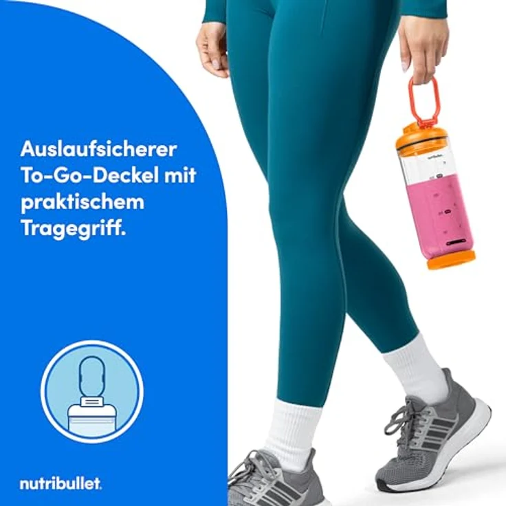 nutribullet Smoothie-Maker NB Flex Portable NBP013OR, elektrischer Standmixer mit 0,59 l Becher, orange, Edelstahl-Mixklinge, USB-C Ladefunktion – Bild 9