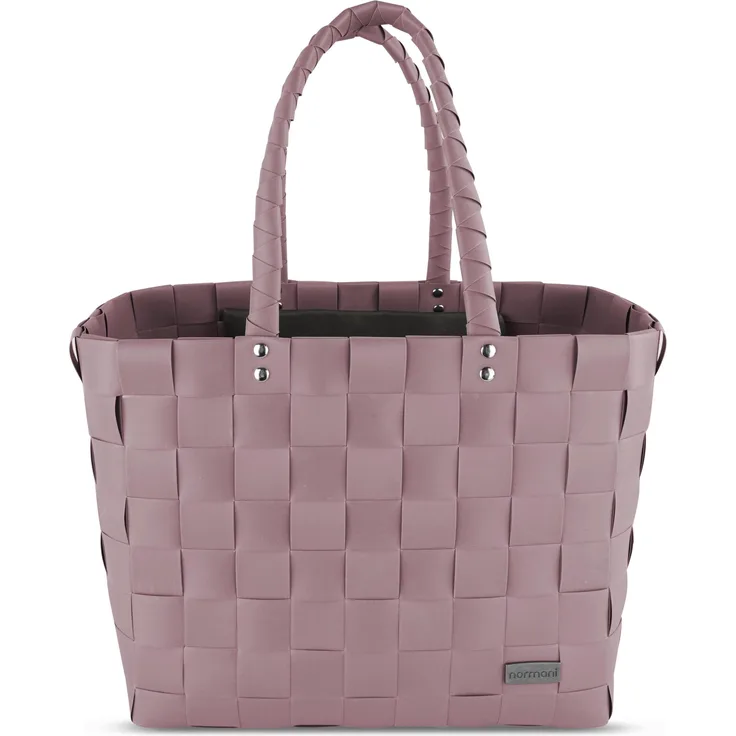Normani Flecht-/Einkaufskorb mit Innentasche, rosa, wasserabweisend und hohe Tragkraft