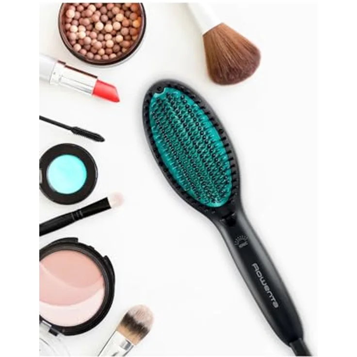 Rowenta cf5820 Straightening Brush Heiß schwarz grün 1.8 m  Lockenstab (Straightening Brush, Warm, straight barrel-shaped, 160 °C, 200 °C, 45 S) & Ionen-Technologie für seidig glattes Haar