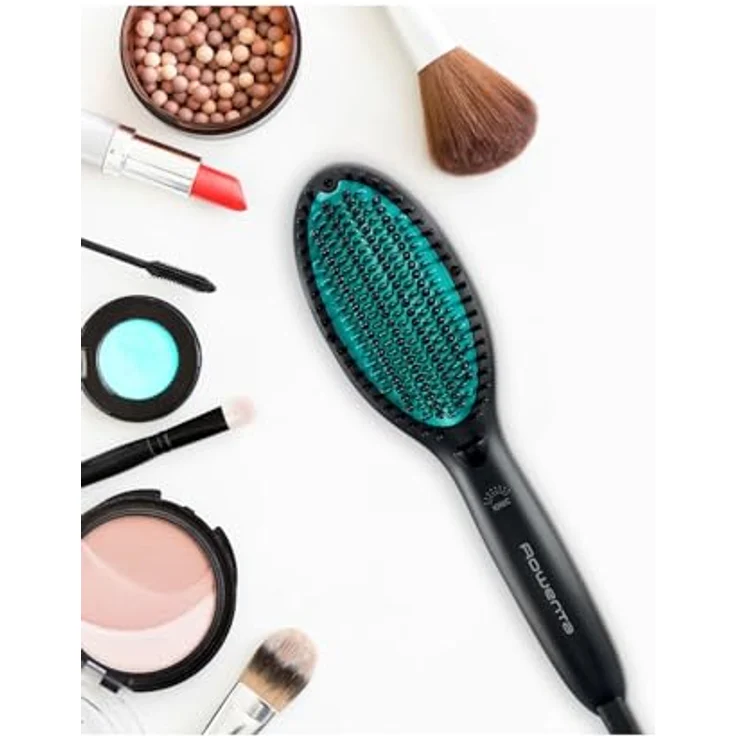 Rowenta cf5820 Straightening Brush Heiß schwarz grün 1.8 m  Lockenstab (Straightening Brush, Warm, straight barrel-shaped, 160 °C, 200 °C, 45 S) & Ionen-Technologie für seidig glattes Haar – Bild 1