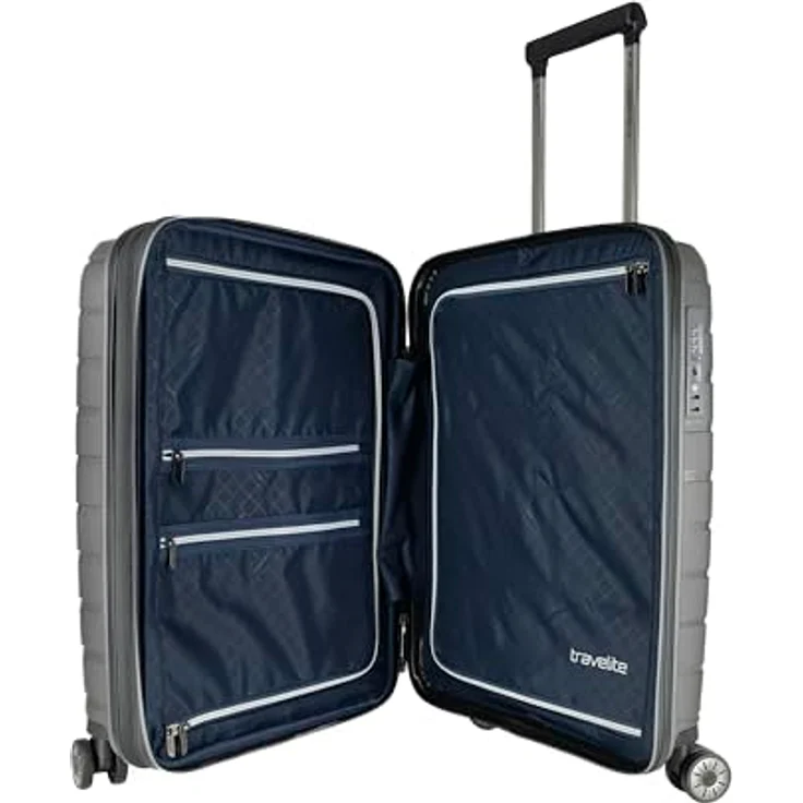 Travelite Air Base, Kabinentrolley 55 cm mit Dehnfalte, grau, 100% Polypropylen – Bild 5