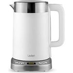 Lauben Elektrischer Wasserkocher EK17WS, energiesparender Edelstahl-Wasserkocher mit Abschaltautomatik und Trockengehschutz, 1,7 Liter, 2200W, weiß