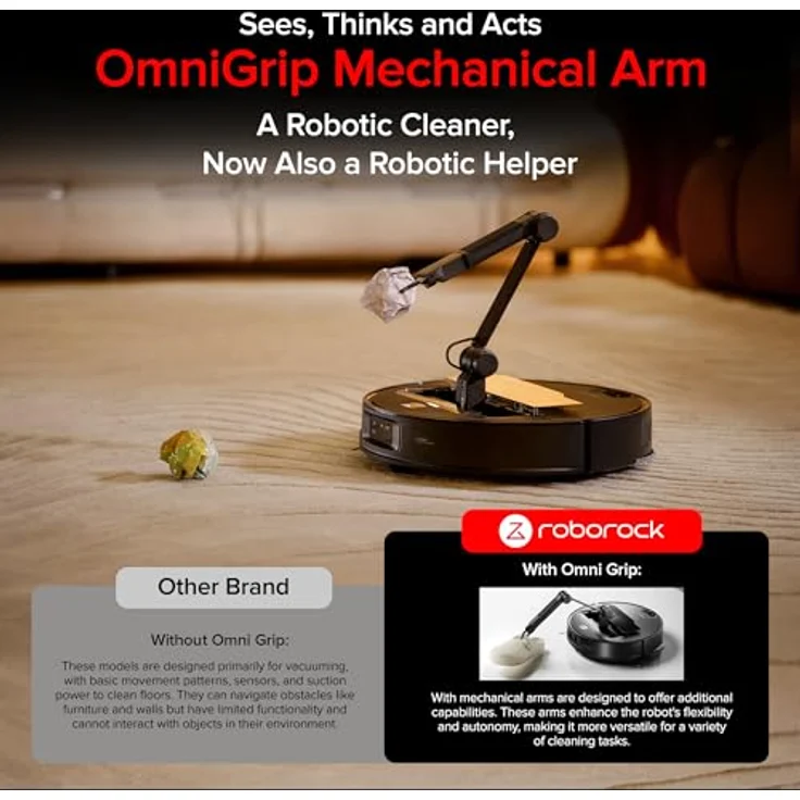 Roborock Saros Z70 Black, Saugroboter mit KI-gestütztem OmniGrip Arm, Wischfunktion und 22.000 Pa Saugleistung – Bild 2