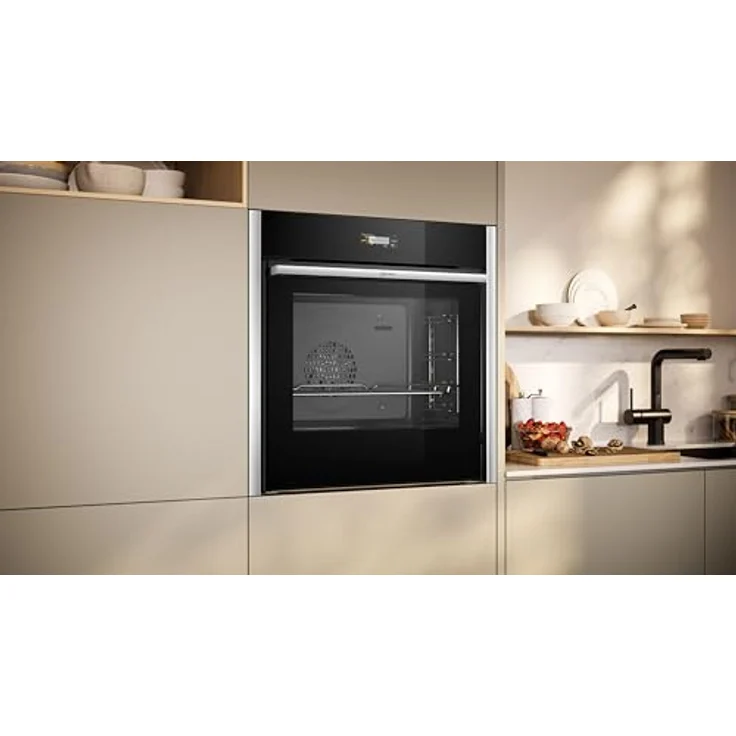 Neff B54CR31N0, N70, CircoTerm, Slide und Hide Einbaubackofen, 60x60cm, Edelstahl, 3.7 Zoll Full Touch TFT-Farb- und Grafikdisplay, Home Connect, Soft Opening – Bild 3