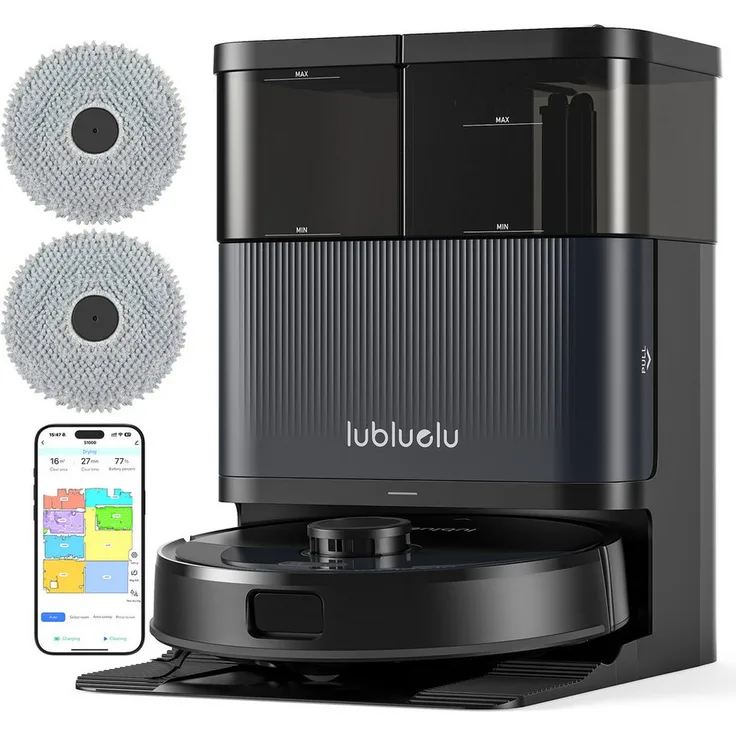 lubluelu S1000 Saugroboter mit Wischfunktion, 10.000Pa Saugleistung, LiDAR-Navigation, Multifunktions-Dockingstation, Selbstreinigung, 3L-Staubbeutel