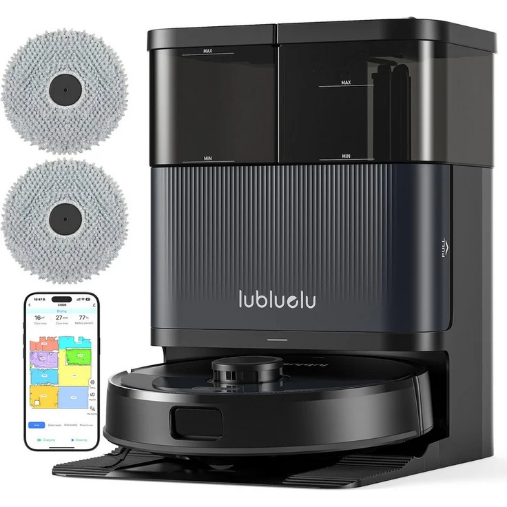 lubluelu S1000 Saugroboter mit Wischfunktion, 10.000Pa Saugleistung, LiDAR-Navigation, Multifunktions-Dockingstation, Selbstreinigung, 3L-Staubbeutel