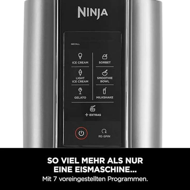 Ninja NC302EU Eismaschine, traditionelle Eismaschine mit 800 W, 473 l Kapazität, Schwarz – Bild 2