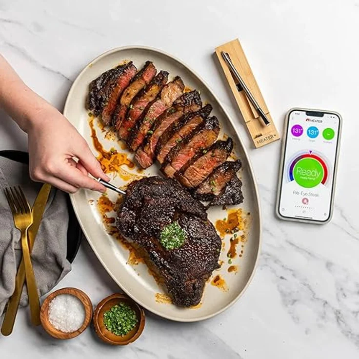 MEATER MEATER+ Intelligentes kabelloses Fleischthermometer mit 50m Reichweite, Bluetooth und WiFi, wasserdicht, für Ofen, Grill und Smoker – Bild 3