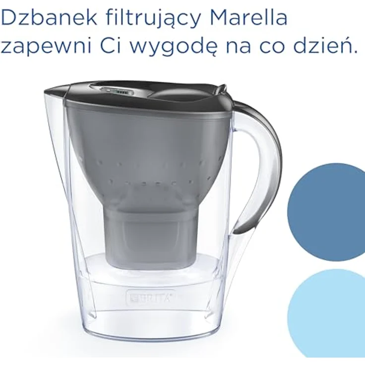 Brita Filterkanne Marella +3 Maxtra Pro PP, grau, 2,4 l 150 l - Wasserfilter mit mehrfarbigem Design – Bild 4