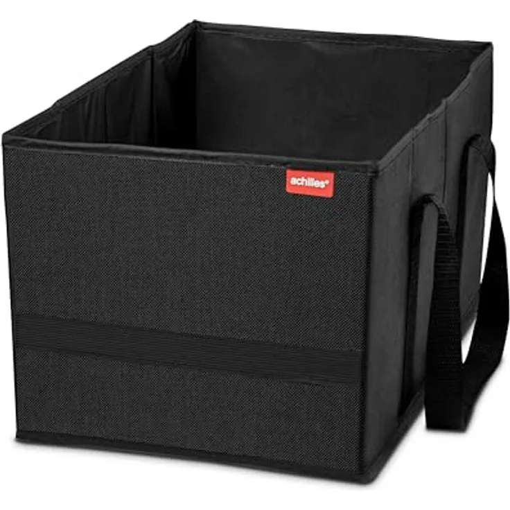 achilles Einkaufstasche Smart-Box, faltbar, wiederverwendbare Tragetasche, 17 Liter, schwarz, 37 cm x 23 cm x 21 cm