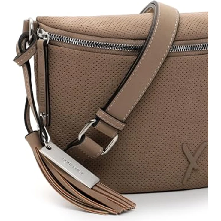 Suri Frey SFY Romy, Handtasche Umhängetasche in Lasercut-Optik, Beige, mit verstellbarem Umhängeriemen und Reißverschluss – Bild 8