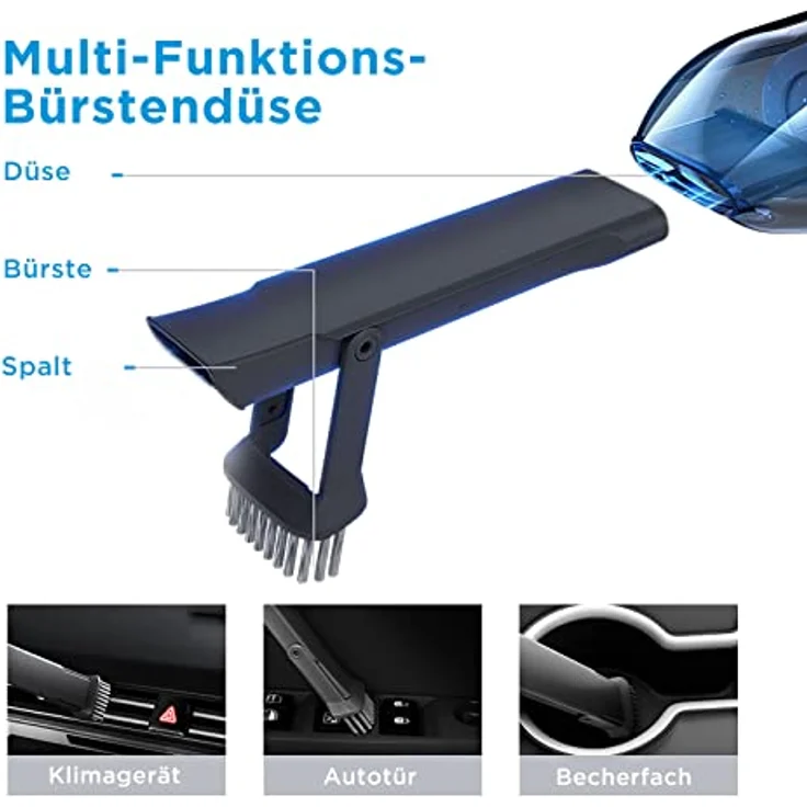 Midea H3 Akku Handstaubsauger, Mini Staubsauger mit 2-in-1 Düse, Waschbares HEPA Filtersystem, 70 Watt Motor, USB-Ladekabel, Leichtgewicht, Einfaches Verstauen im Auto, für Auto/Zuhause/Tierhaare – Bild 5