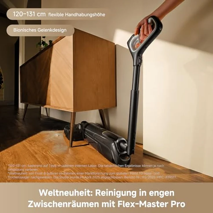 Mova M50 Ultra Nass- und Trockensauger, 22kPa Saugkraft, Roboterarm mit EdgeCoverage KI, klappbarer und ausziehbarer Griff, 100°C Bürstenwäsche, 5min Trocknung – Bild 3