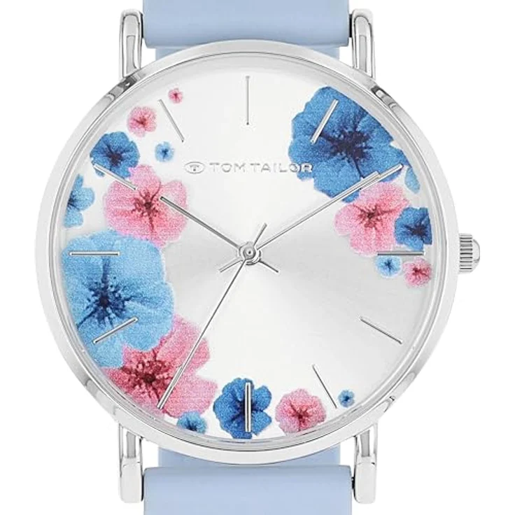 Tom Tailor Armbanduhr 2100507, Damen Silikonband in roségold, wasserdicht bis 3 bar, Blumendesign, Geschenkbox – Bild 5