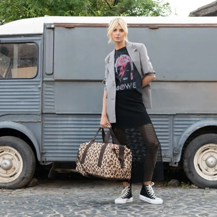 reisenthel Allrounder L, geräumige Handtasche im Arztkoffer-Design, leo macchiato, Braun – Bild 6
