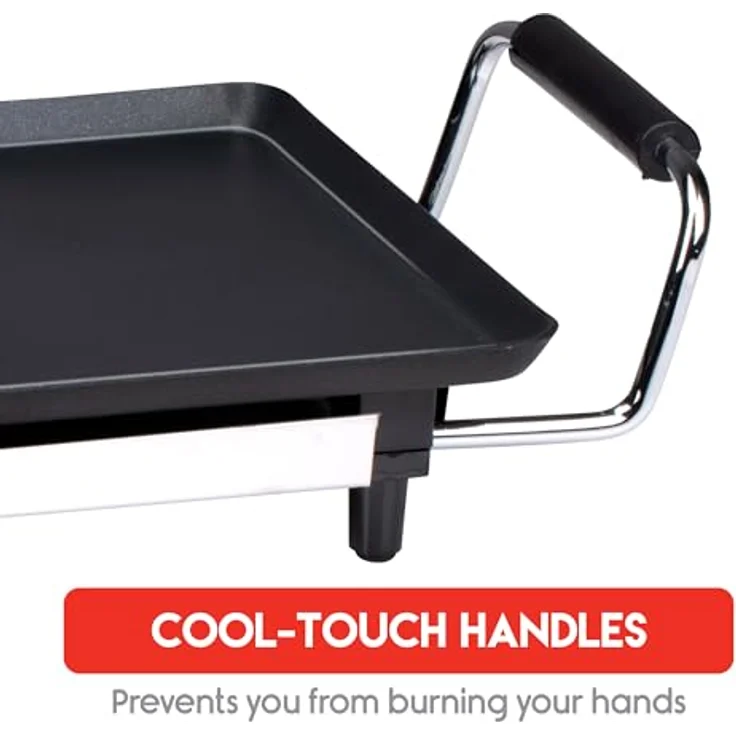 Alpina Teppanyaki Grill - Tischgrill 230W - 70 x 23CM - Plancha Grillplatte 2000W - mit Antihaftbeschichtung - Einstellbarer Temperatur - Schwarz – Bild 3