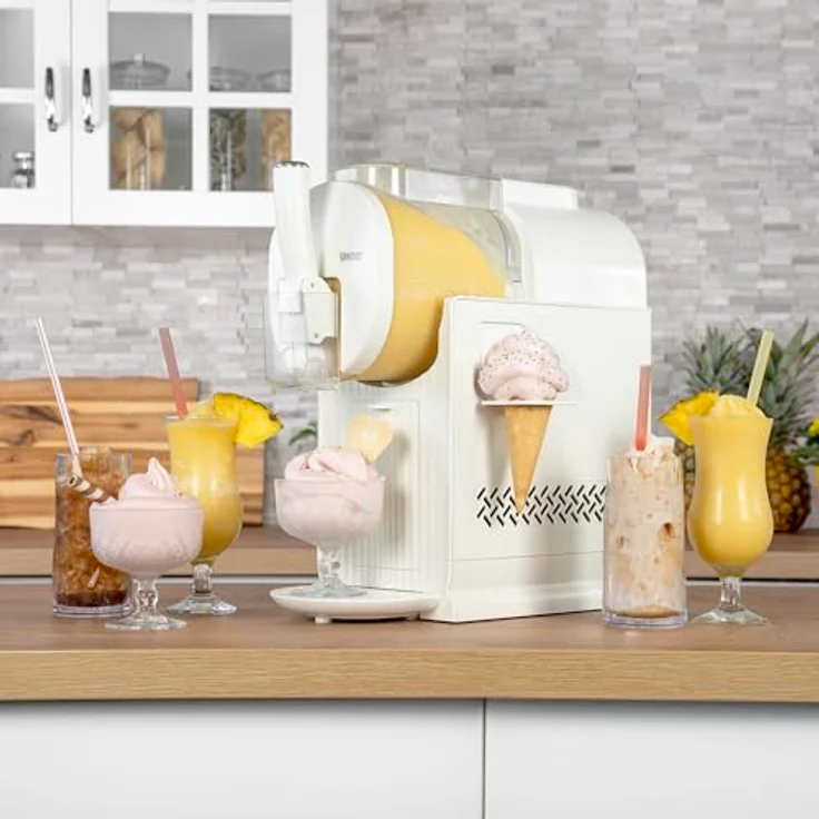 Unold Slush und Softeismaschine (Creme), 2-in-1 Eismaschine mit 5 Programmen und 2 L Behälter für Softeis und Slush – Bild 4