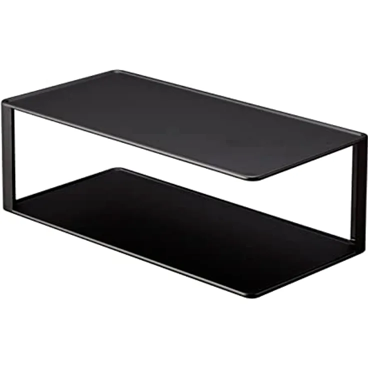 YAMAZAKI 5642 Long Dish Storage Rack, 2 Tiers, Black, Approx. W 11.8 x D 5.9 x H 3.9 inches (30 x 15 x 10 cm), Tower, Dish Rack, Dish Storage