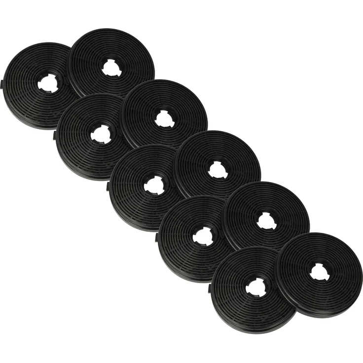 vhbw Aktivkohlefilter 10er Set, kompatibel mit Respekta CH21060WBZ Dunstabzugshaube, schwarz, effektive Geruchsfilterung, einfacher Wechsel